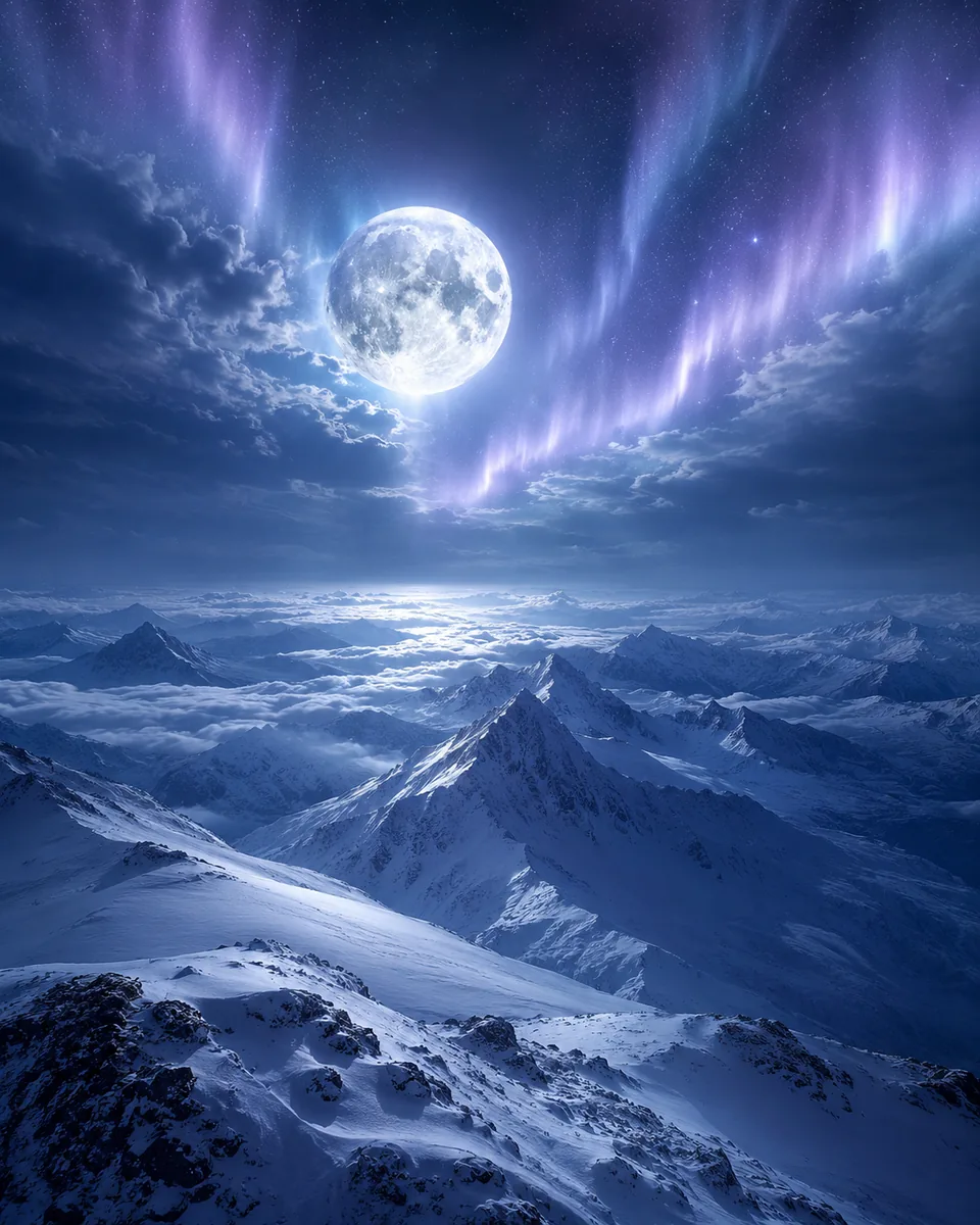 山羊座満月の夜空のイメージ