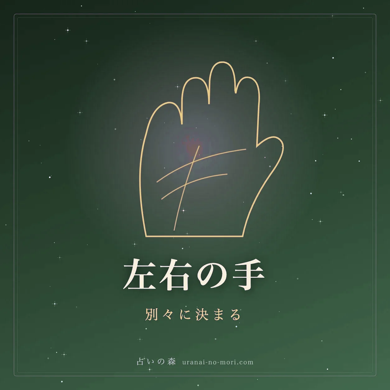 手のひらの線を線画で描いたイメージ